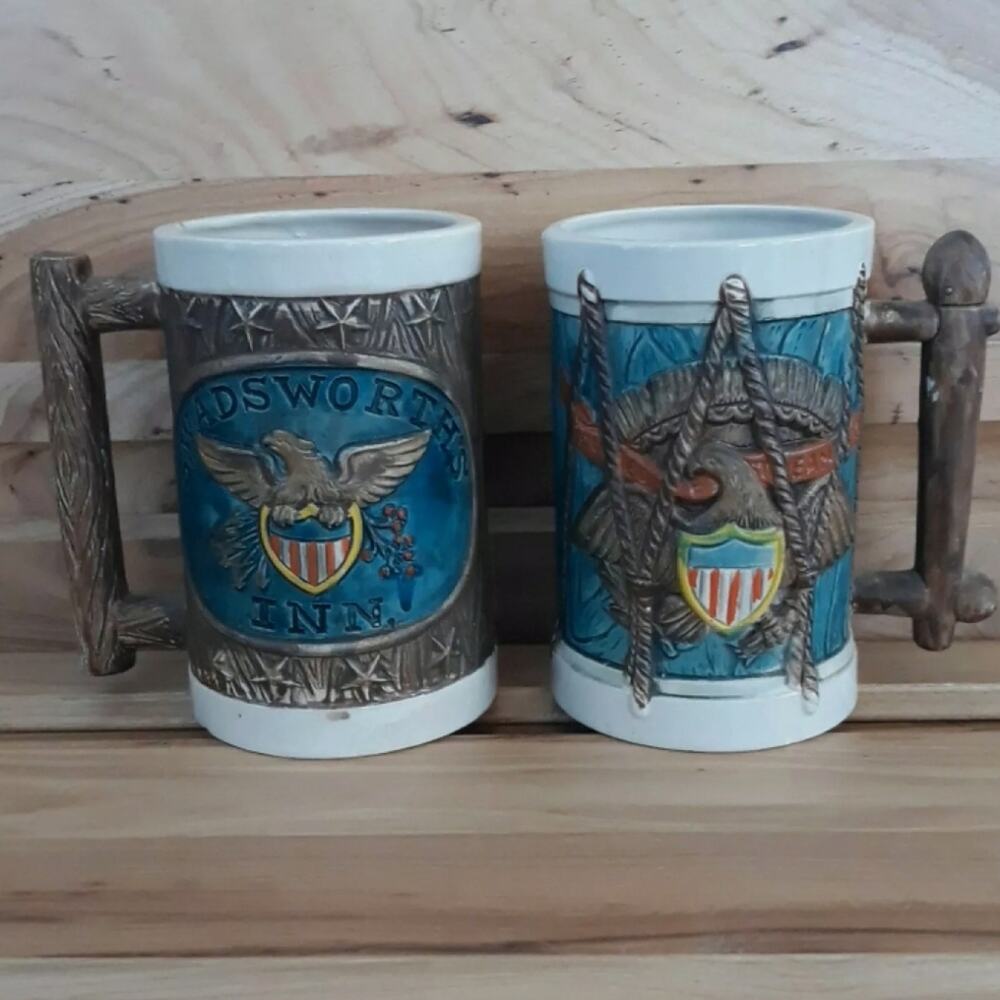 Colonial 3D Beer Stein Mug VTG - S Wadsworth's Inn